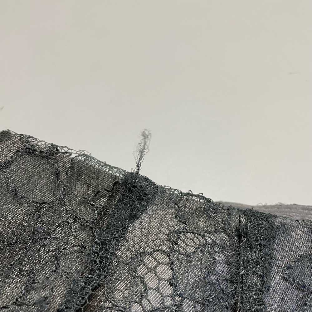 Rickie Freeman For Teri John Silver Floral Lace Slip-Lined Dressy Formal Skirt - Picture 7 of 10